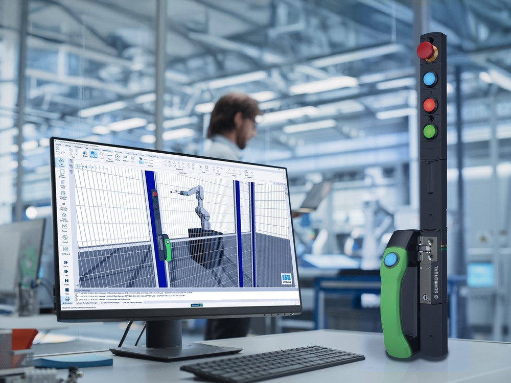 Le modèle Schmersal Safety 4D simule toutes les propriétés et fonctions des dispositifs de commutation de sécurité physiques.