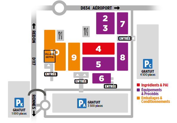 Plan du Salon CFIA Rennes 2023 - Village Geppia Hall 10